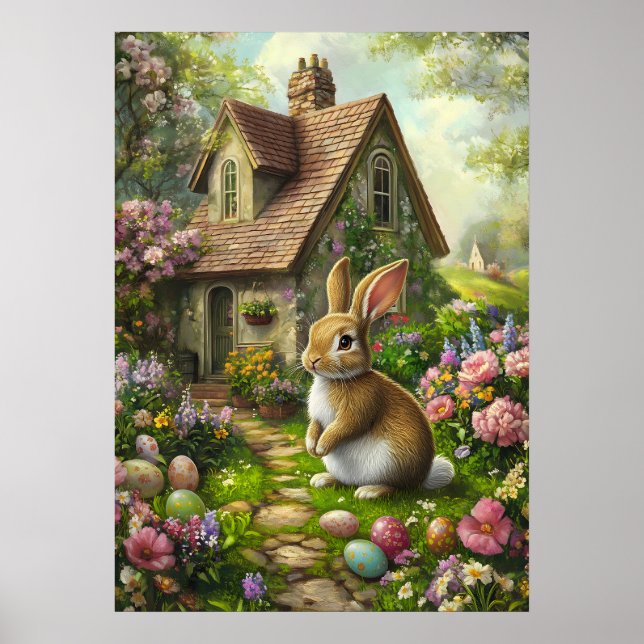 Poster d'art de Mur Bunny de Pâques (Devant)