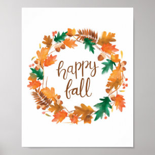 Poster d'art de mur de chute heureux