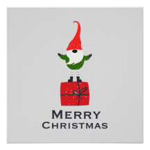 Poster d'art de Noël élégant Elf Wall Art