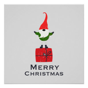 Poster d'art de Noël élégant Elf Wall Art