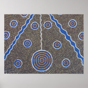 Poster d'art de peinture numérique aborigène austr