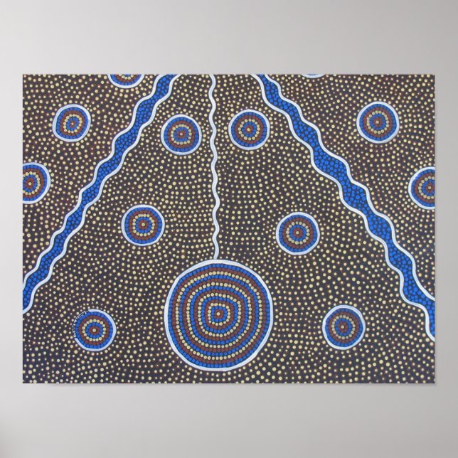 Poster d'art de peinture numérique aborigène austr (Devant)