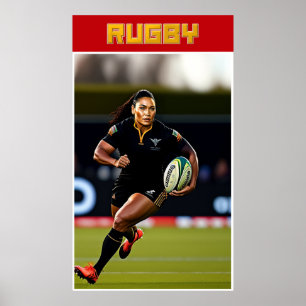 Poster d'art de rugby féminin