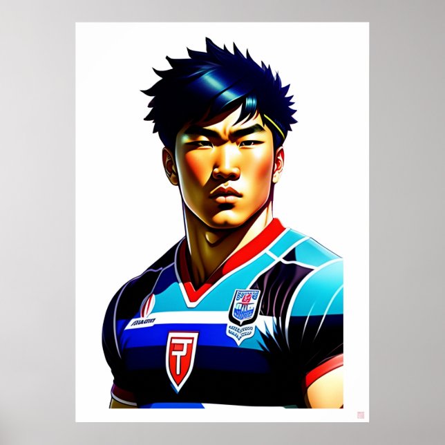 Poster d'art de rugby japonais (Devant)