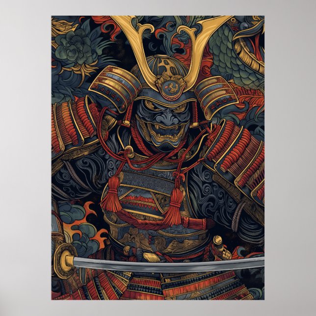 Poster d'art de Samurai - Style d'art simple inspi (Devant)