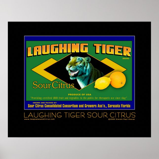 Poster d'art de Tiger Sour Citrus riant (Devant)