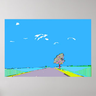Poster d'art de voyage routier