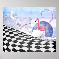 Poster d'art de Wonderland Flamant rose rose Imagi