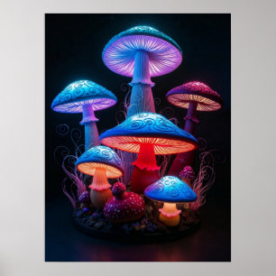 Poster d'art des champignons