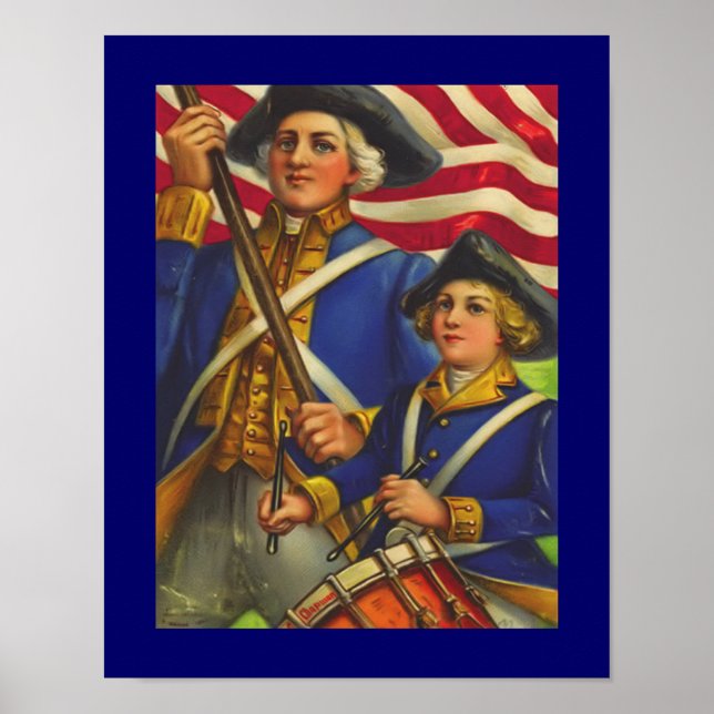 Poster d'art des soldats vintages américains (Devant)