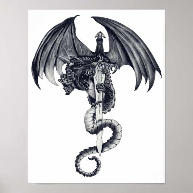 Poster d'art Dragon & Sword (Devant)