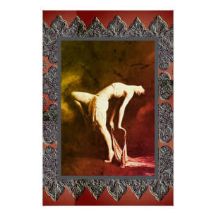 Poster d'art dramatique avec danseuse Vintage