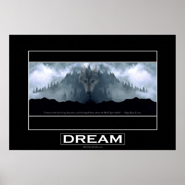 Poster d'art DREAM "Spirit of the Wolf" (Devant)