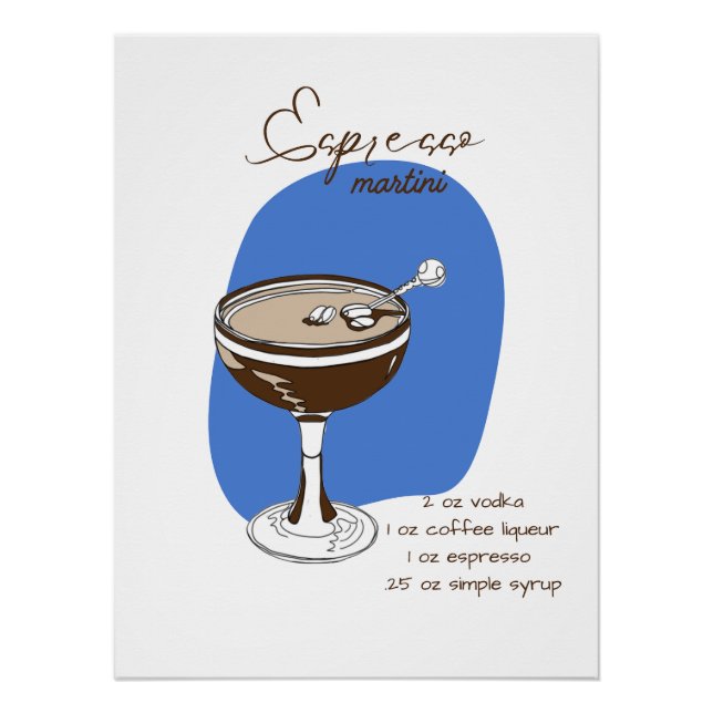 Poster d'art du bar Espresso Martini du milieu du  (Devant)