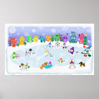 Poster d'art du Jour de la Neige de Noël Imprimer