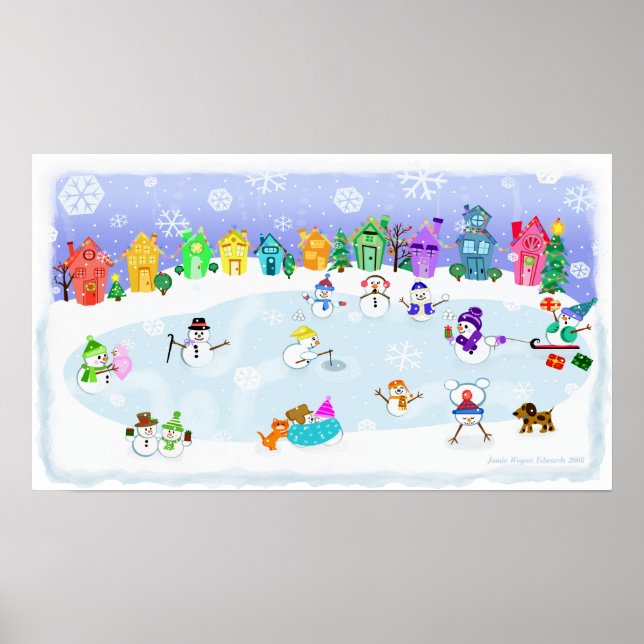 Poster d'art du Jour de la Neige de Noël Imprimer (Devant)