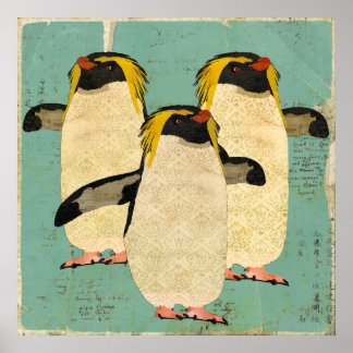 Poster d'art du lagon bleu de Penguins