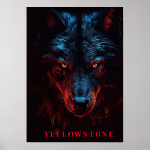 Poster d'art du loup de Yellowstone