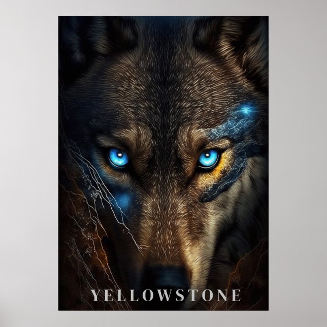 Poster d'art du loup de Yellowstone (Devant)