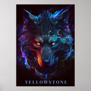 Poster d'art du loup de Yellowstone