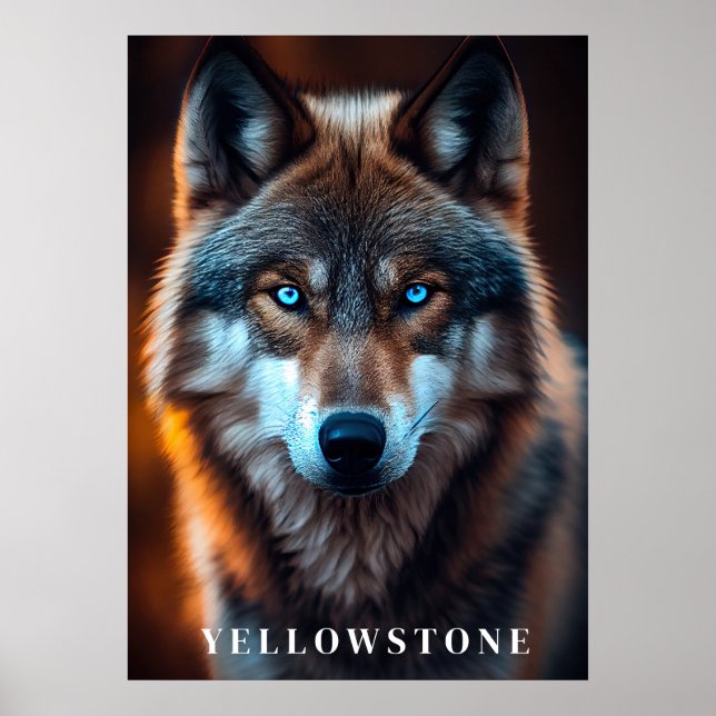Poster d'art du loup de Yellowstone (Devant)