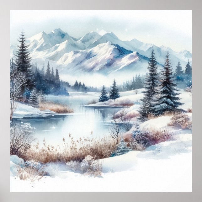 Poster d'art du paysage hivernal (Devant)
