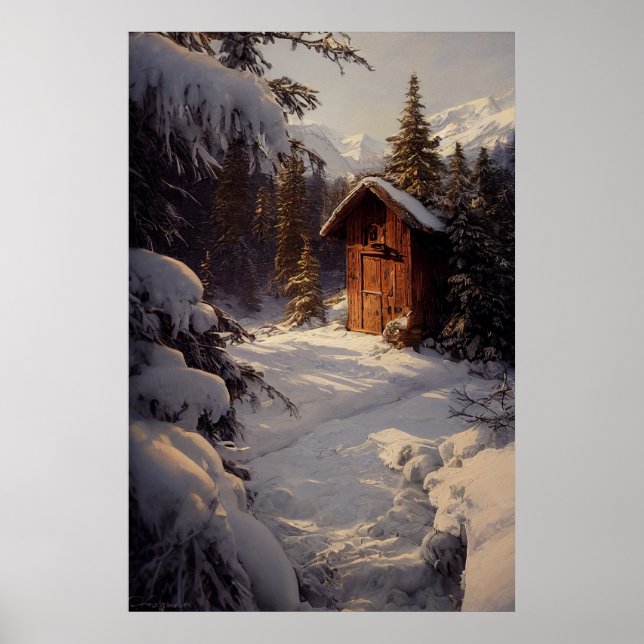 Poster d'art du paysage hivernal neige (Devant)