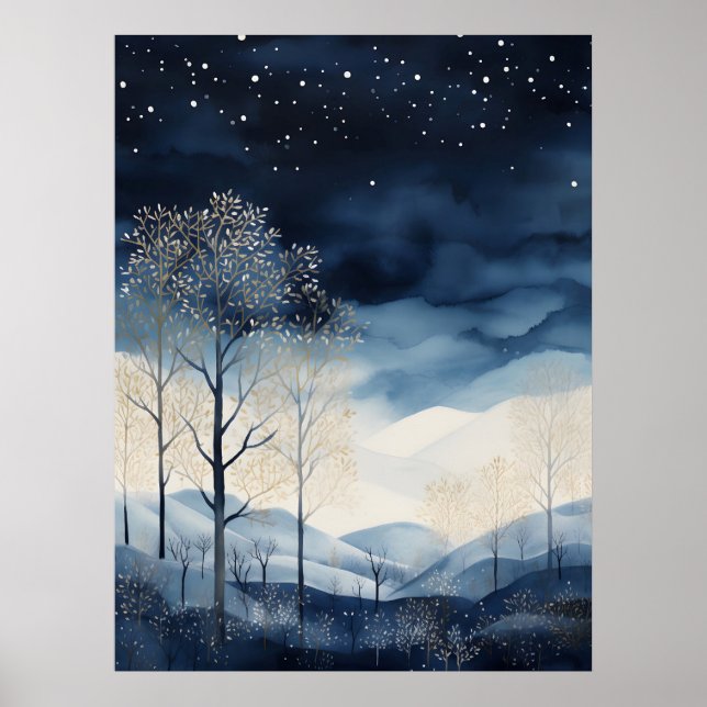 Poster d'art du paysage hivernal neige (Devant)