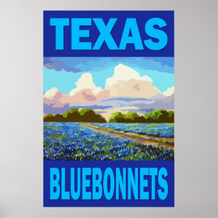 Poster d'art du Texas Bluebonnets