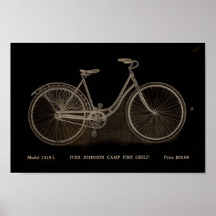 Poster d'art et de bicyclette de Camp Fire Girls 1