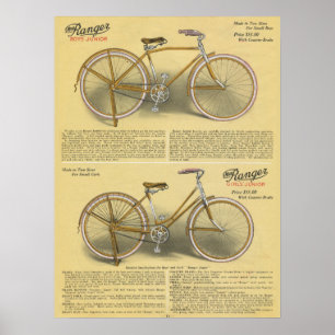 Poster d'art et de bicyclette des filles des garço