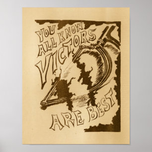 Poster d'art et de bicyclettes vintage Victor