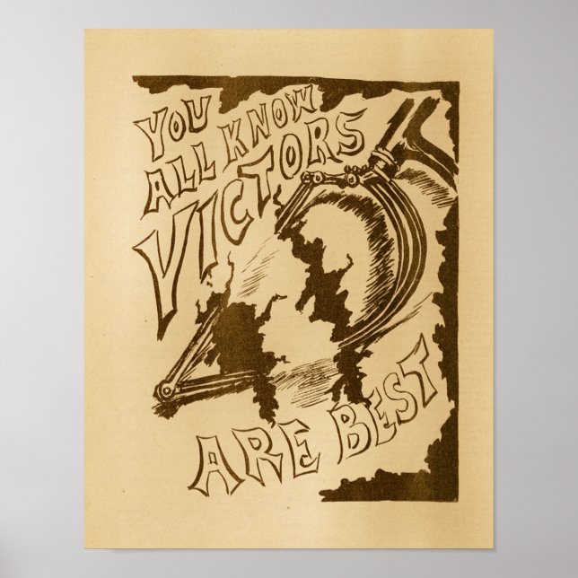 Poster d'art et de bicyclettes vintage Victor (Devant)