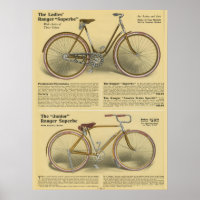 Poster d'art et de vélo de la Vintage Ranger Super