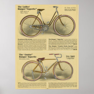 Poster d'art et de vélo de la Vintage Ranger Super