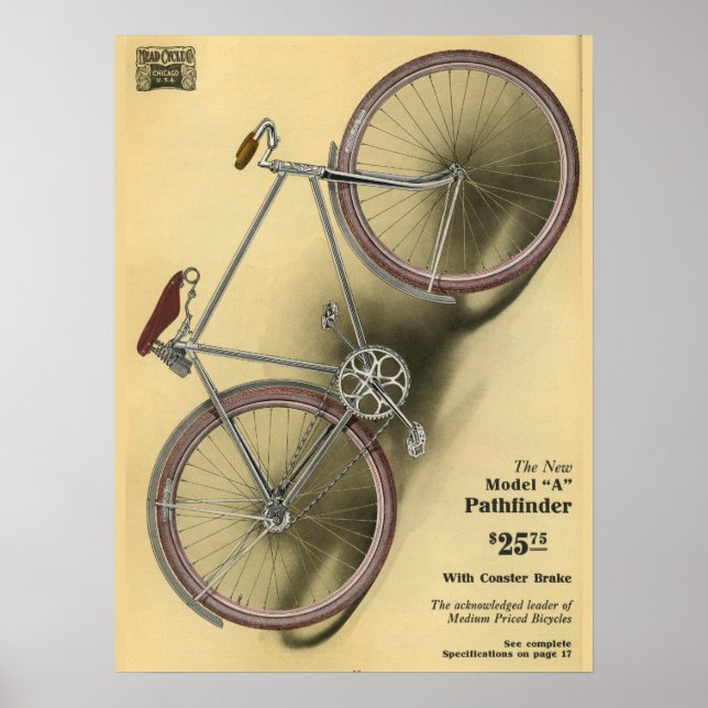 Poster d'art et de vélo Pathfinder Vintage 1918 (Devant)