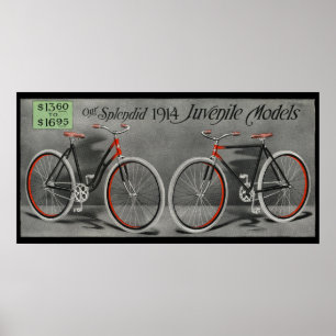 Poster d'art et de vélo pour jeunes Sears Vintage 