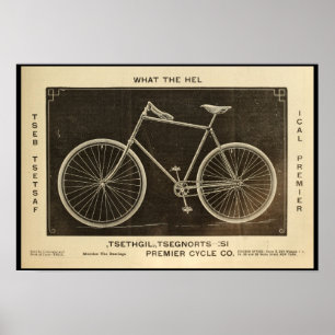 Poster d'art et de vélo Premier Cycle Co. 1894