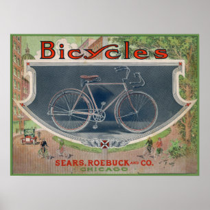 Poster d'art et de vélo Sears Vintage 1914