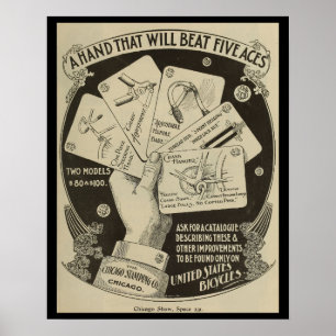 Poster d'art et de vélos aux États-Unis 1896