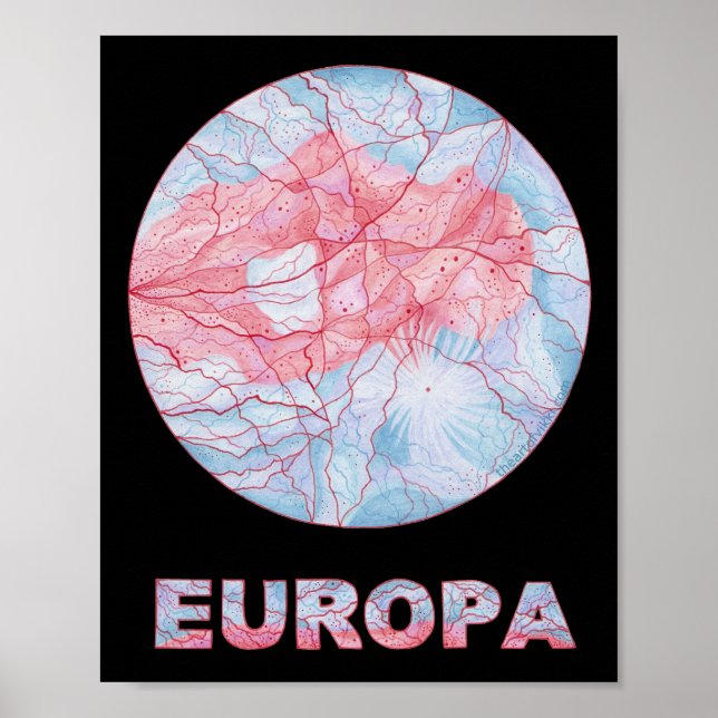 Poster d'art Europa Jupiters Moon 8 x 10 Imprimer (Devant)