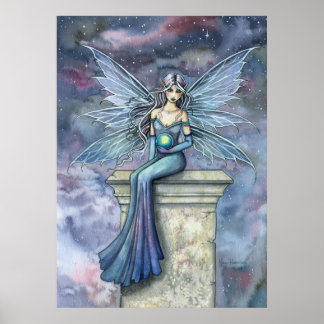Poster d'Art Fairy Imaginaire Blue Celeste Imprime