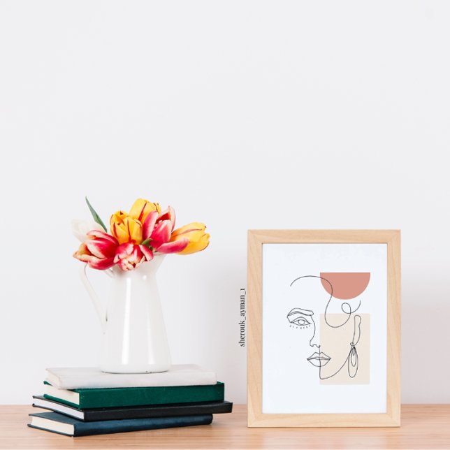 Poster d'art féminin Face Line (Créateur téléchargé)