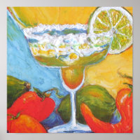 Poster d'art fine Margarita & Chili Peppers