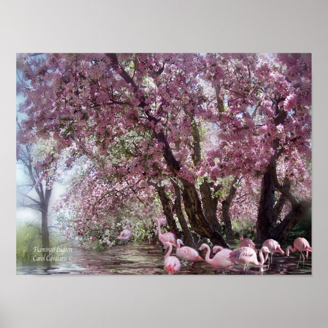 Poster d'art Flamant rose Lagoon/Imprimer (Devant)
