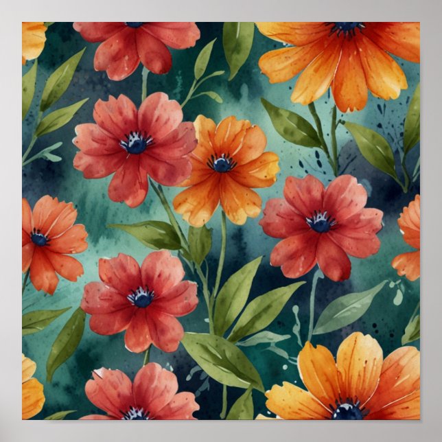 Poster d'Art Floral Élégant (Devant)