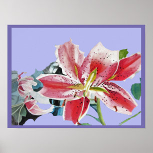 Poster d'art floral Lily rouge