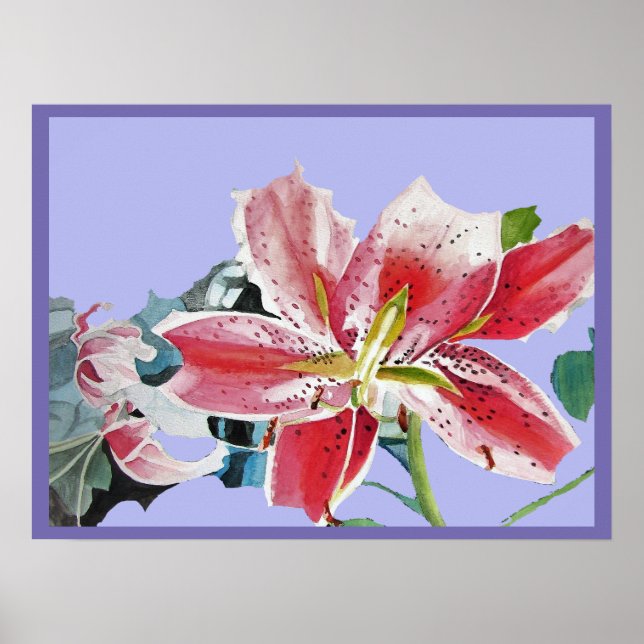 Poster d'art floral Lily rouge (Devant)