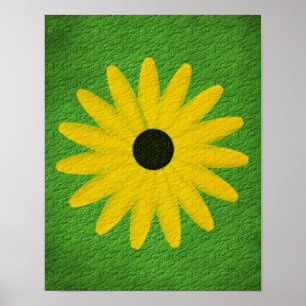 Poster d'art floral texturé Jaune Daisy