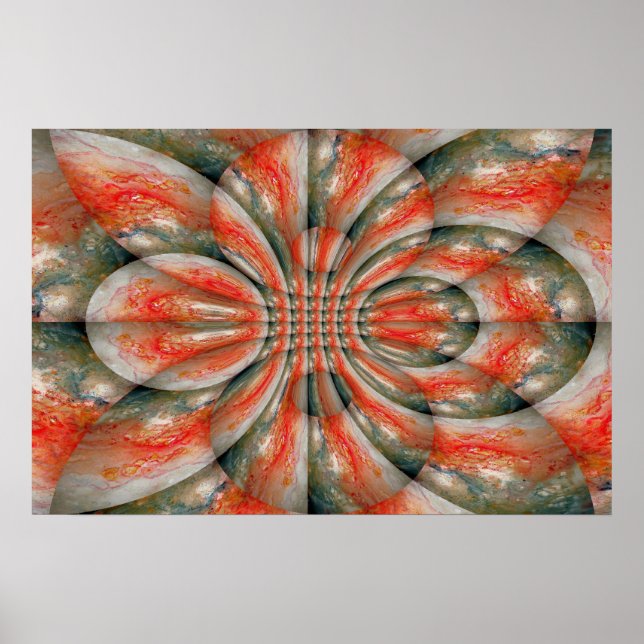 Poster d'art fractal Abstrait Imprimer Kaleidoscop (Devant)